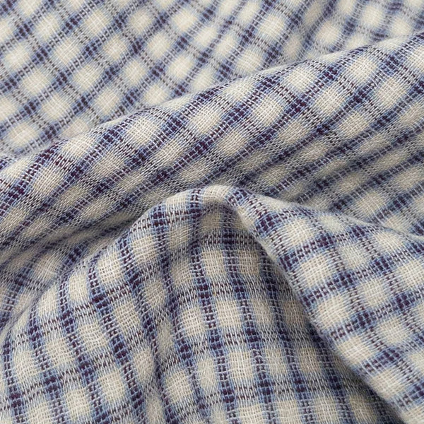 cream + blue check