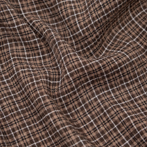 brown gingham seersucker