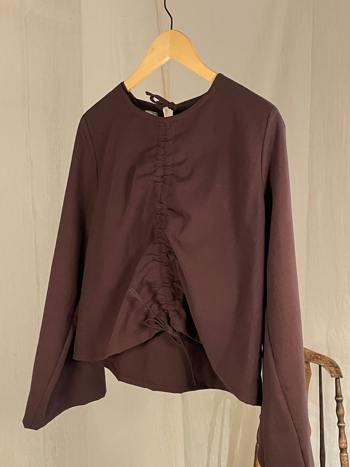 long sleeve scrunch blouse