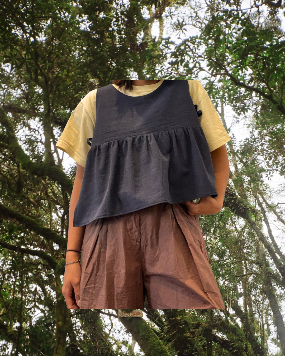 navy cotton tie top