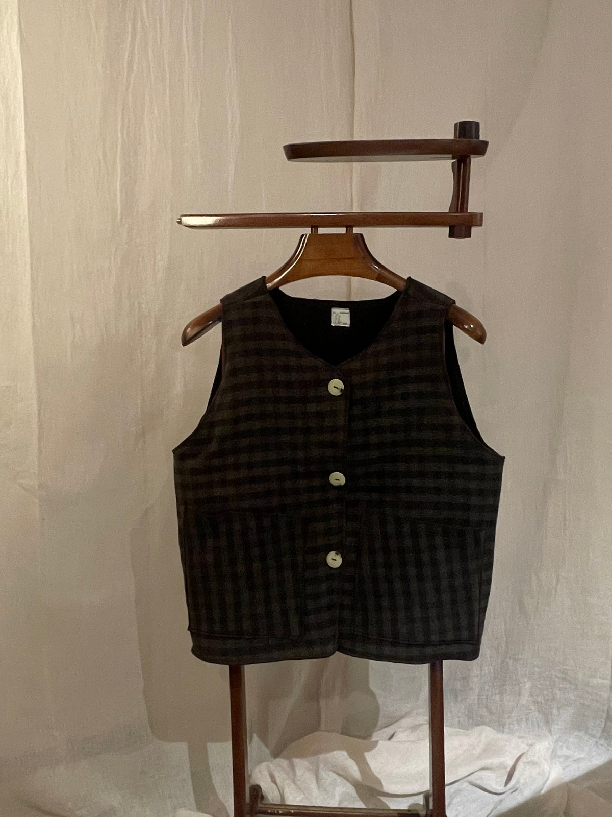 brown check grampa vest