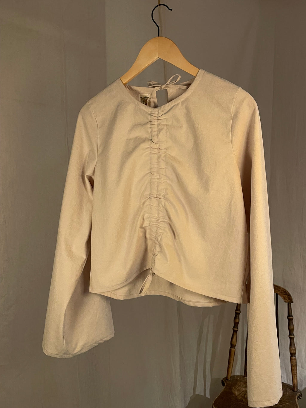 long sleeve scrunch blouse
