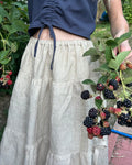 natural pin stripe three tiered skirt