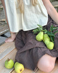 brown mini check three tiered skirt
