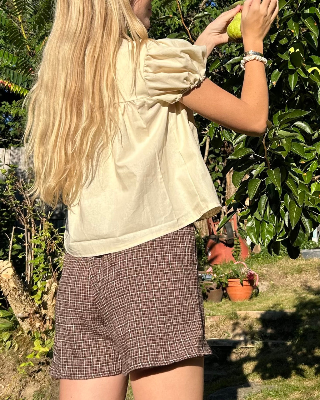 brown gingham seersucker boxer shorts