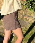 brown gingham seersucker boxer shorts