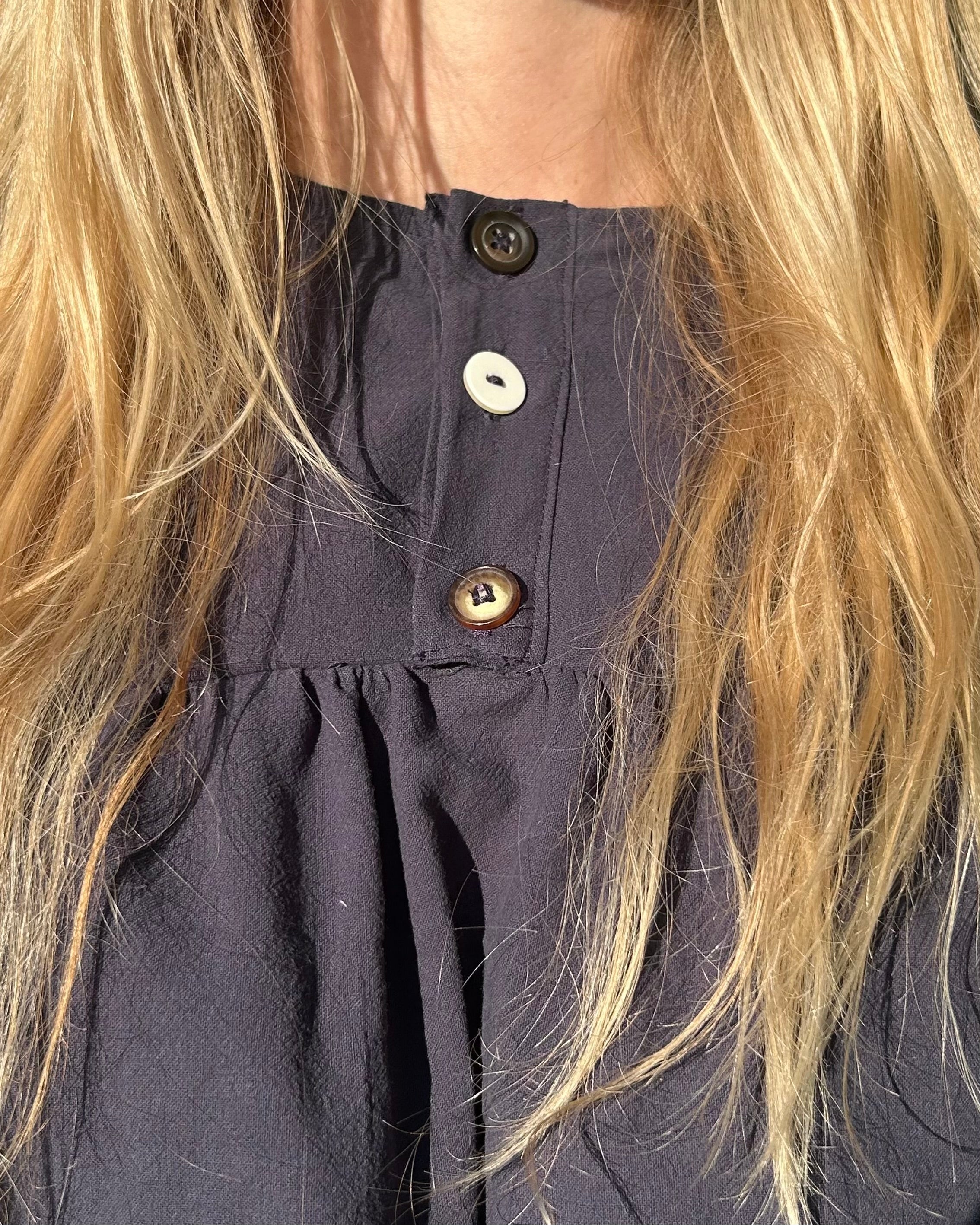 navy patty pan blouse