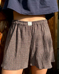 brown gingham seersucker boxer shorts