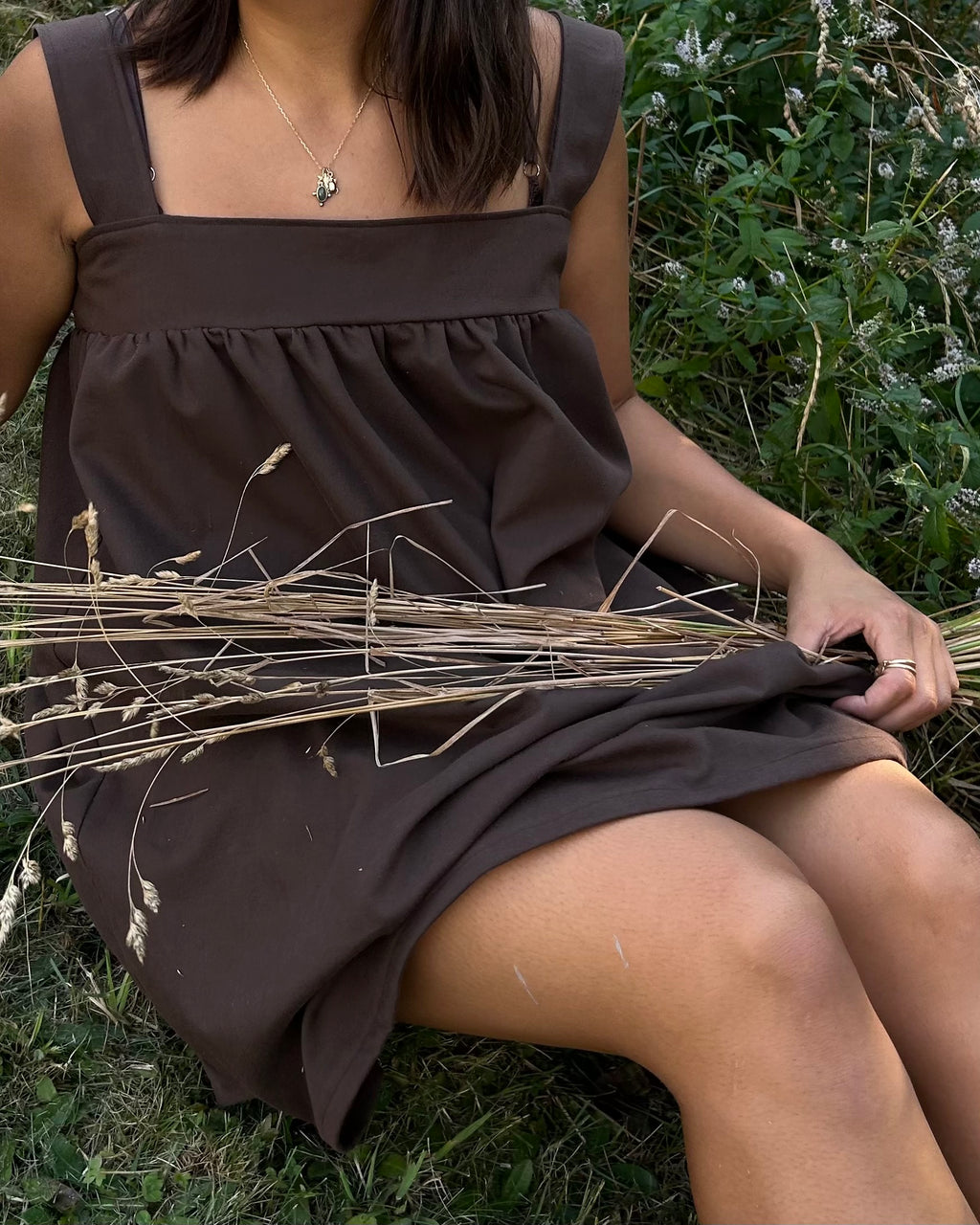 brown babydoll dress