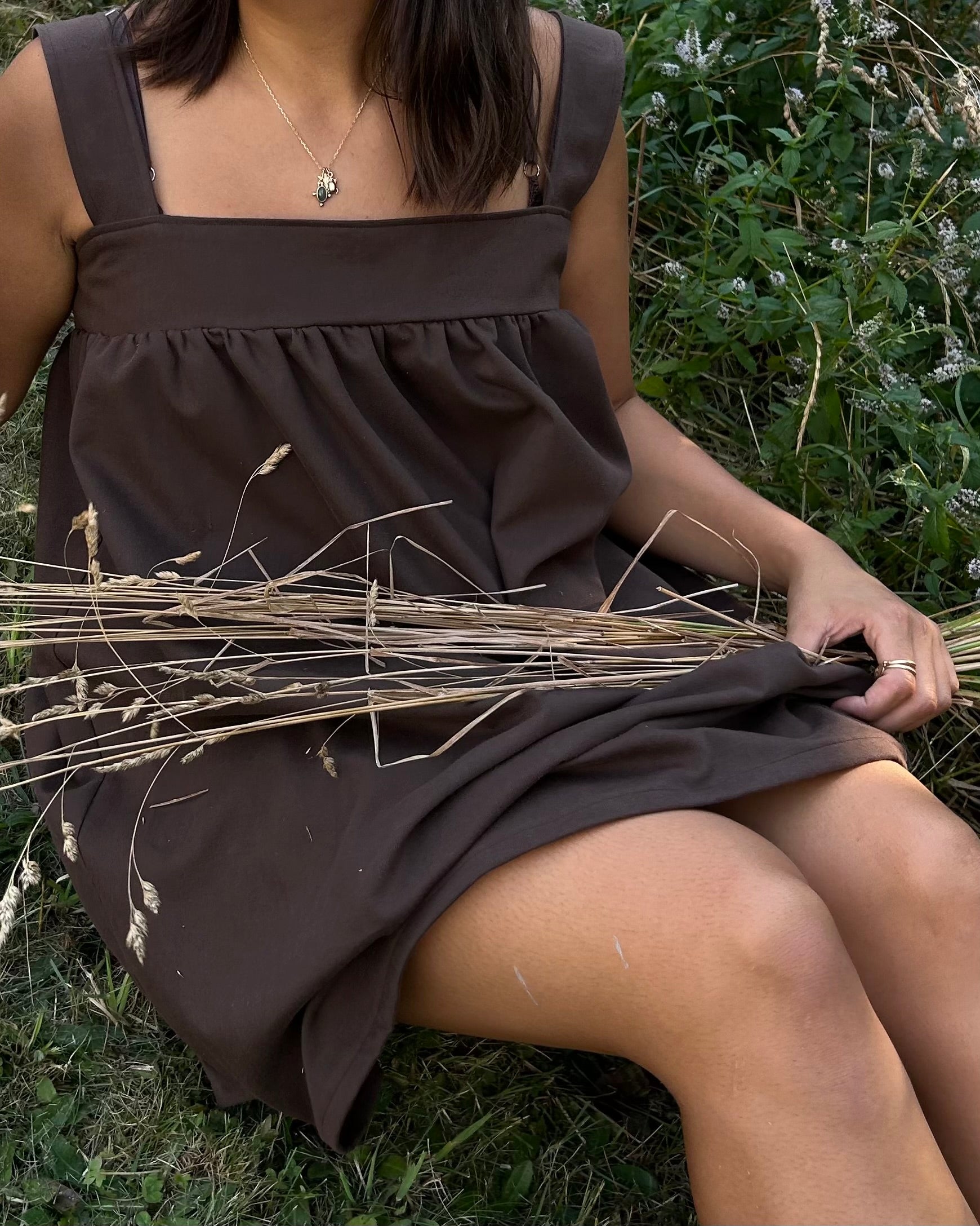 brown babydoll dress