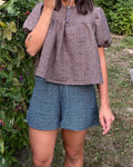 blue mini check boxer shorts
