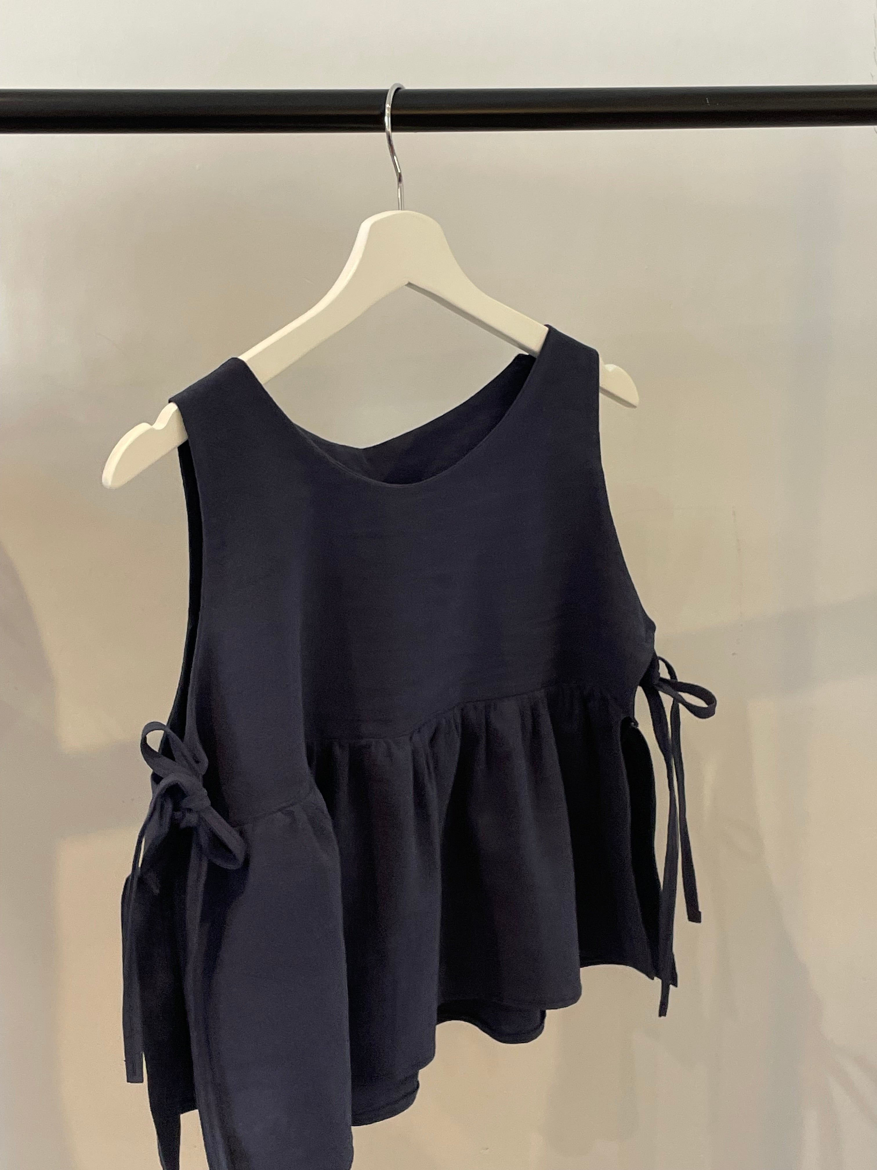navy cotton tie top