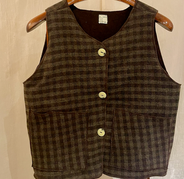 brown check wool